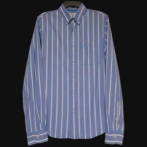 Abercrombie & Fitch Blue / White Pinstripe Long Sleeve Shirt Large